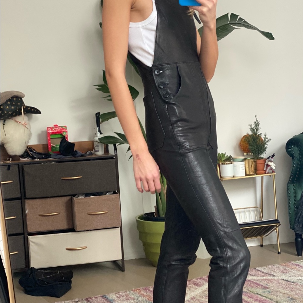 Black Leather Jumpsuit